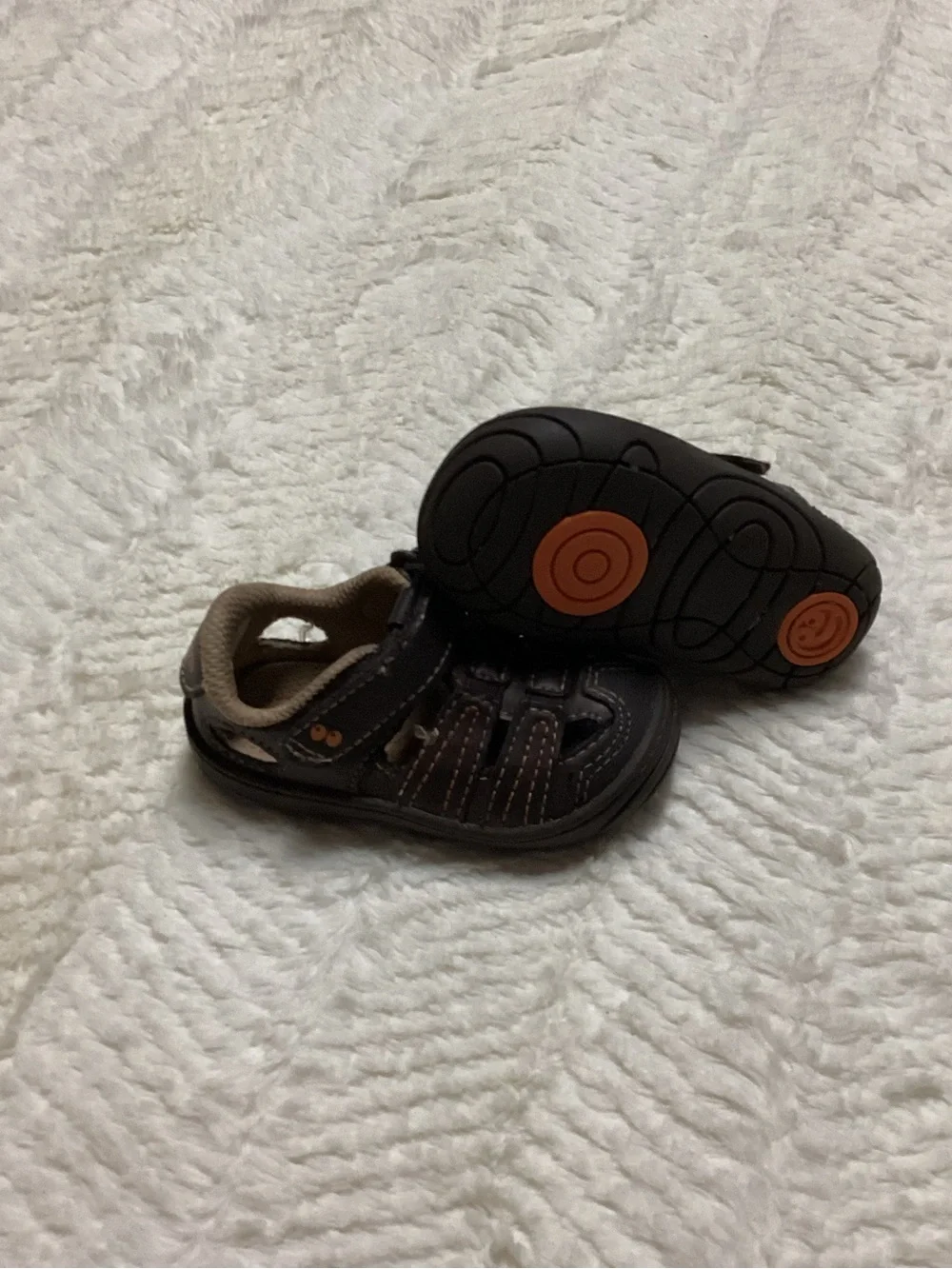 Baby Surprize Stride Rite Shoes Sandals Sz 4 Infant Toddler ACE Brown Fisherman